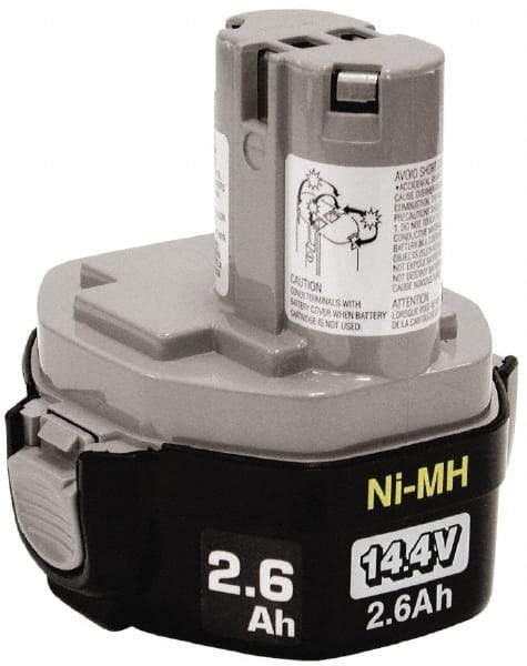 Makita - 14.4 Volt NiMH Power Tool Battery - 2.6 Ahr Capacity, 1 hr Charge Time, Series Mforce - Eagle Tool & Supply