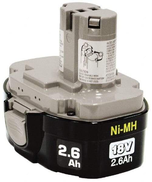 Makita - 18 Volt NiMH Power Tool Battery - 2.6 Ahr Capacity, 1 hr Charge Time, Series Mforce - Eagle Tool & Supply