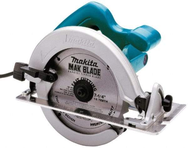 Makita - 10.5 Amps, 7-1/4" Blade Diam, 4,700 RPM, Electric Circular Saw - 120 Volts, 5/8" Arbor Hole, Right Blade - Eagle Tool & Supply