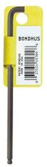Bondhus - 5/16" Hex, Short Arm, Ball End Hex Key - 6-5/16" OAL, Protanium High Torque Steel, Inch System of Measurement - Eagle Tool & Supply