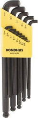 Bondhus - 13 Piece L-Key Short Arm Ball End Hex Key Set - Hex Range 0.05 to 3/8" - Eagle Tool & Supply