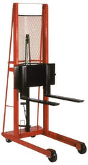 Wesco Industrial Products - 1000 Lbs. Load Capacity, 56 Inch Lift Height, Steel Stacker Manually Operated Lift - Eagle Tool & Supply