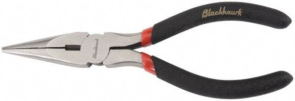 Blackhawk by Proto - 8-3/8" OAL, 2-29/32" Jaw Length x 27/32" Jaw Width, Long Nose Side Cutting Needle Nose Pliers - Round Jaw, Standard Head, Plastic Handles - Eagle Tool & Supply