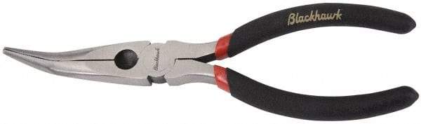 Blackhawk by Proto - 6-1/4" OAL, 2-7/32" Jaw Length x 29/32" Jaw Width, Long Nose Side Cutting Needle Nose Pliers - Round Jaw, Curved Head, Plastic Handles - Eagle Tool & Supply