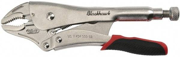 Blackhawk by Proto - 7-3/8" OAL Curved Jaw Locking Pliers - 1-17/32" Jaw Width, 1/2" Jaw Depth, Quick Release Handle - Eagle Tool & Supply