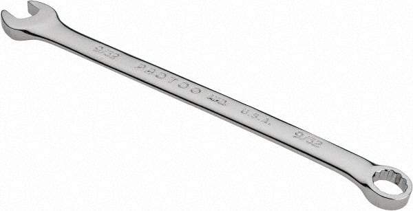 Proto - 9/32" 12 Point Combination Wrench - 5-11/16" OAL, Steel, Chrome Finish - Eagle Tool & Supply