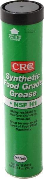 CRC - 14 oz Cartridge Synthetic High Temperature Grease - Clear/Yellow, Extreme Pressure, Food Grade & High/Low Temperature, 400°F Max Temp, NLGIG 2, - Eagle Tool & Supply