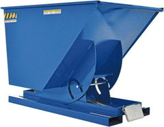 Vestil - 4,000 Lb Load Capacity, 1 Cu Yd, Steel Self-Dumping Hopper - 41-9/16" Wide x 61-1/8" Long x 42-3/4" High, Blue - Eagle Tool & Supply