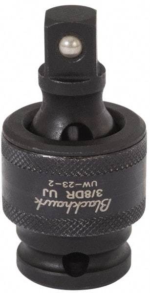 Blackhawk by Proto - 3/8" Drive 3" Standard Universal Impact Socket - 6 Points, 4-5/8" OAL - Eagle Tool & Supply