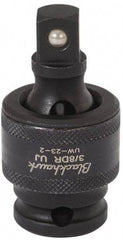Blackhawk by Proto - 3/8" Drive 3" Standard Universal Impact Socket - 6 Points, 4-5/8" OAL - Eagle Tool & Supply
