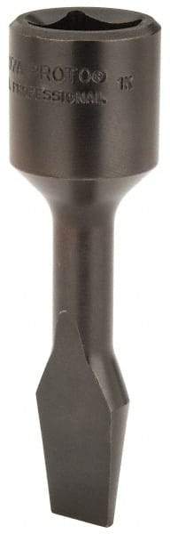Proto - 1/2" Drive, 7/16" Wide x 0.07" Thick Blade, Standard Slotted Screwdriver Socket - 3-5/32" OAL - Eagle Tool & Supply