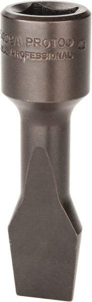 Proto - 1/2" Drive, 5/8" Wide x 0.11" Thick Blade, Standard Slotted Screwdriver Socket - 3-5/32" OAL - Eagle Tool & Supply