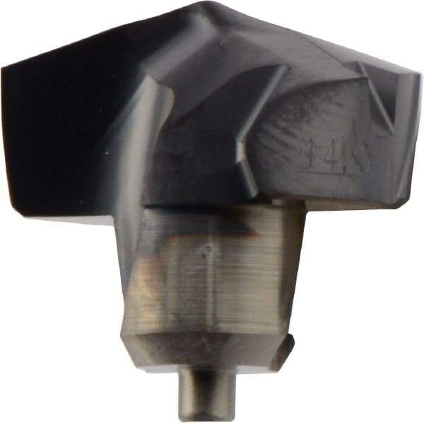 Kennametal - Series KenTIP, 14mm Diam Grade KCP15 140° Replaceable Drill Tip - Carbide, AlTiN Finish, R Seat Size - Eagle Tool & Supply