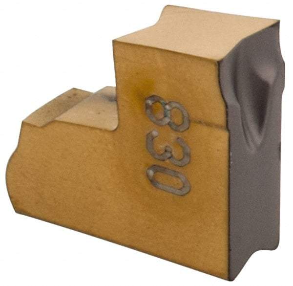 Iscar - TAG JS IC830 Grade, 0.118" Cutting Width, Carbide Cutoff Insert - 0° Neutral Lead Angle, 0.0008" Cnr Rad, TiAlN Coated, Single End - Eagle Tool & Supply