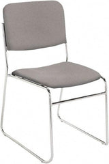 NPS - Fabric Grey Stacking Chair - Chrome Frame, 19" Wide x 21" Deep x 33" High - Eagle Tool & Supply