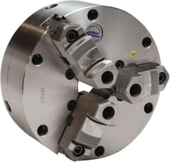 Buck Chuck Company - 3 Jaws, 10" Diam, Self Centering Manual Lathe Chuck - Plain Back Mount Spindle, Adjustable, Reversible, 2,000 Max RPM, 2-63/64" Through Hole Diam, Cast Iron - Eagle Tool & Supply