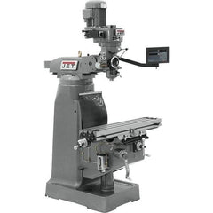 Jet - 7-7/8" Table Width x 35-3/4" Table Length, Variable Speed Pulley Control, 1 Phase Knee Milling Machine - R8 Spindle Taper, 1-1/2 hp - Eagle Tool & Supply