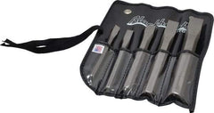 Blackhawk by Proto - 5 Piece Cold Chisel Set - 5-1/4, 5-1/2, 6-1/2, 7 & 7-1/2" OAL, Sizes Included 5/16 to 3/4" - Eagle Tool & Supply