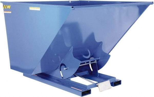 Vestil - 2,000 Lb Load Capacity, 2.50 Cu Yd, Steel Self-Dumping Hopper - 69-9/16" Wide x 68-3/8" Long x 51-3/4" High, Blue - Eagle Tool & Supply