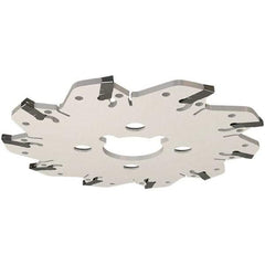 Iscar - Arbor Hole Connection, 0.106" Cutting Width, 1.14" Depth of Cut, 3.94" Cutter Diam, 1" Hole Diam, 6 Tooth Indexable Slotting Cutter - GM Toolholder, GIM, GIMY, GIP Insert, Right Hand Cutting Direction - Eagle Tool & Supply