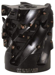 Kennametal - 6 Inserts, 50mm Cut Diam, 22mm Arbor Diam, 27.4mm Max Depth of Cut, Indexable Square-Shoulder Face Mill - 0/90° Lead Angle, 50mm High, EC14.., EP14.. Insert Compatibility, Through Coolant, Series Mill 1-14 - Eagle Tool & Supply