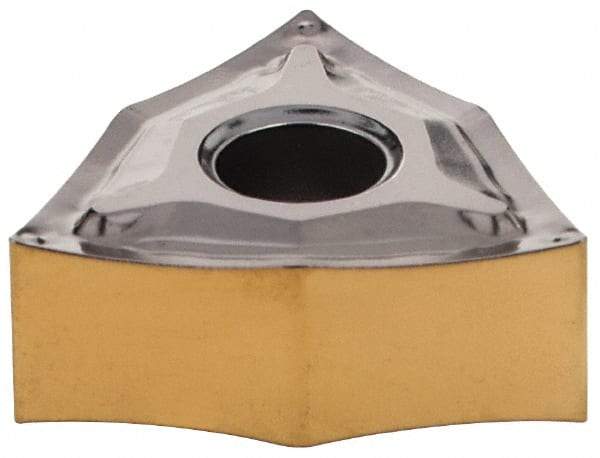 Iscar - WNMG330 NF Grade IC807 Carbide Turning Insert - TiAlN/TiN Finish, 80° Trigon, 3/8" Inscr Circle, 3/16" Thick, 0.0079" Corner Radius - Eagle Tool & Supply