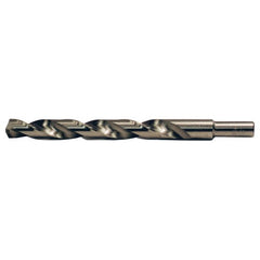 15/32 RHS / RHC HSS-CO 8% (M42) 135 Degree Split Point Cobalt Heavy Duty Jobber Length Drill - Straw / Gold Oxide - Exact Industrial Supply