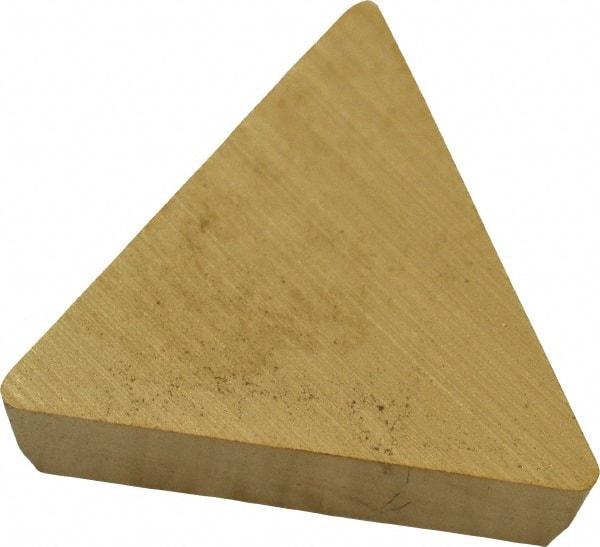 Kennametal - TPG221 Grade KC730 Carbide Turning Insert - TiN Finish, 60° Triangle, 1/4" Inscr Circle, 1/8" Thick, 1/64" Corner Radius - Eagle Tool & Supply
