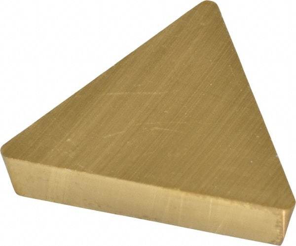 Kennametal - TPG432 Grade KC730 Carbide Turning Insert - TiN Finish, 60° Triangle, 1/2" Inscr Circle, 3/16" Thick, 1/32" Corner Radius - Eagle Tool & Supply