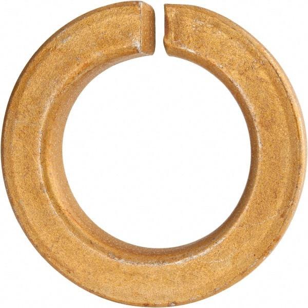 Value Collection - 1-1/2", 1.504" ID, 3/8" Thick Split Lock Washer - Grade 8 Spring Steel, Zinc Yellow Dichromate Finish, 1.504" Min ID, 1.534" Max ID, 2.419" Max OD - Eagle Tool & Supply