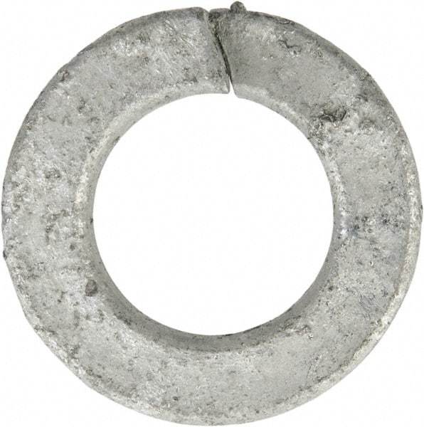 Value Collection - 7/16", 0.46" ID, 0.109" Thick Split Lock Washer - Grade 2 Spring Steel, Hot Dipped Galvanized Finish, 0.46" Min ID, 0.47" Max ID, 0.796" Max OD - Eagle Tool & Supply
