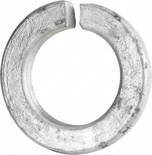 Value Collection - 1-1/4", 1.274" ID, 0.312" Thick Split Lock Washer - Grade 8 Spring Steel, Hot Dipped Galvanized Finish, 1.274" Min ID, 1.3" Max ID, 2.056" Max OD - Eagle Tool & Supply