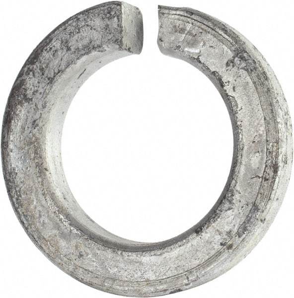 Value Collection - 1-1/2", 1.524" ID, 3/8" Thick Split Lock Washer - Grade 8 Spring Steel, Hot Dipped Galvanized Finish, 1.524" Min ID, 1.554" Max ID, 2.419" Max OD - Eagle Tool & Supply