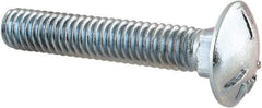 Value Collection - 5/16-18 UNC 1-3/4" Length Under Head, Standard Square Neck, Carriage Bolt - Grade 5 Steel, Zinc-Plated Finish - Eagle Tool & Supply