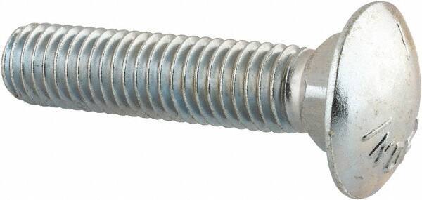 Value Collection - 1/2-13 UNC 2-1/4" Length Under Head, Standard Square Neck, Carriage Bolt - Grade 5 Steel, Zinc-Plated Finish - Eagle Tool & Supply