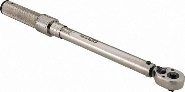 CDI - 3/8" Drive Micrometer Torque Wrench - 150 In/Lb to 1,000 In/Lb Torque, 16" OAL, 0.6 N/m Graduation, Pear Head - Eagle Tool & Supply