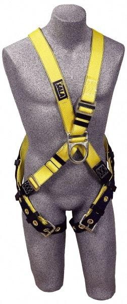DBI/SALA - 420 Lb Capacity, Size Universal, Full Body Cross-Over Safety Harness - Polyester Webbing, Front D-Ring, Tongue Leg Strap, Pass-Thru Chest Strap - Eagle Tool & Supply