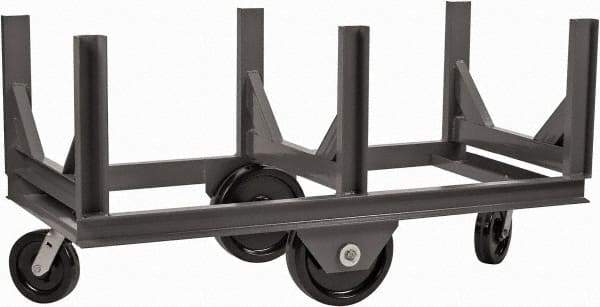 Durham - 4,000 Lb Capacity Steel Bar Cradle Truck - Steel Deck, 96" OAW, Phenolic Casters - Eagle Tool & Supply