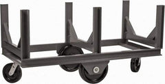 Durham - 4,000 Lb Capacity Steel Bar Cradle Truck - Steel Deck, 96" OAW, Phenolic Casters - Eagle Tool & Supply