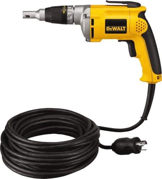 DeWALT - Pistol Grip Handle, 4,000 RPM, 81 In/Lb Torque, Electric Screwdriver - 1/4" Bit Holder, 6.3 Amps - Eagle Tool & Supply