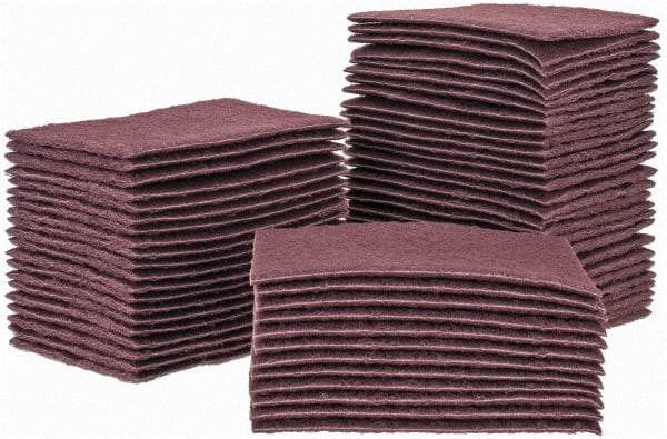 Brite Star - Very Fine Grade, Aluminum Oxide Hand Pad - Maroon, 6" Wide x 9" Long, Nonwoven - Eagle Tool & Supply