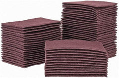 Brite Star - Very Fine Grade, Aluminum Oxide Hand Pad - Maroon, 6" Wide x 9" Long, Nonwoven - Eagle Tool & Supply