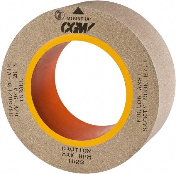 Camel Grinding Wheels - 24" Diam x 12" Hole x 4" Wide Centerless & Cylindrical Grinding Wheel - 80 Grit, Aluminum Oxide, Type 1, Vitrified Bond, No Recess - Eagle Tool & Supply