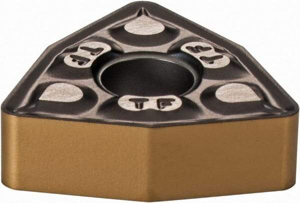 Iscar - WNMG433 TF Grade IC807 Carbide Turning Insert - TiN/TiAlN Finish, 80° Trigon, 1/2" Inscr Circle, 3/16" Thick, 3/64" Corner Radius - Eagle Tool & Supply