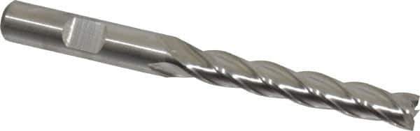 Niagara Cutter - 5/16", 2" LOC, 3/8" Shank Diam, 3-3/4" OAL, 4 Flute, Cobalt Square End Mill - Single End, Uncoated, Spiral Flute, 30° Helix, Centercutting, Right Hand Cut, Right Hand Flute - Eagle Tool & Supply