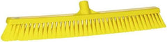 Vikan - 24" Fine Particle Synthetic Push Broom - 2" Bristle Length, Plastic Block, European Threaded Handle Connection - Eagle Tool & Supply