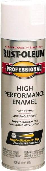 Rust-Oleum - White, Semi Gloss, Rust Proof Enamel Spray Paint - 14 Sq Ft per Can, 15 oz Container, Use on Multipurpose - Eagle Tool & Supply