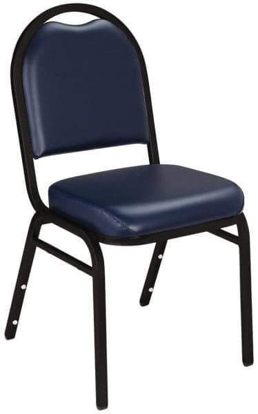 NPS - Vinyl Blue Stacking Chair - Black Frame, 17 Inch Wide x 21 Inch Deep x 34 Inch High - Eagle Tool & Supply