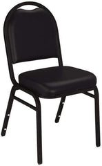 NPS - Vinyl Black Stacking Chair - Black Frame, 17 Inch Wide x 21 Inch Deep x 34 Inch High - Eagle Tool & Supply