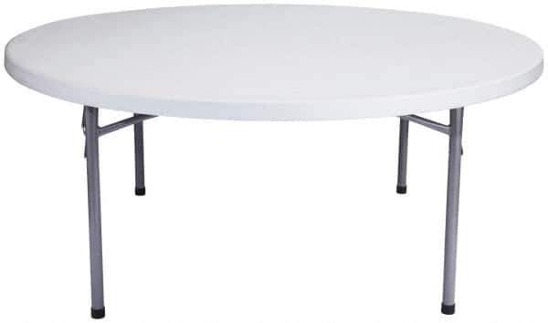 NPS - 29-1/2" High x 71" Diam, Round Folding Table - Speckled Gray - Eagle Tool & Supply